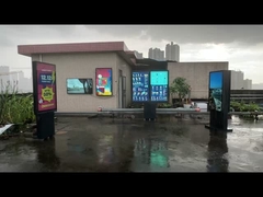 Papan Menu Drive Thru Luar Ruangan yang Disambung 2 Layar Tahan Cuaca