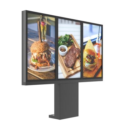 Drive Digital 49 inci Melalui Papan Menu Untuk Restoran 3000nits Disambung 3 Layar Luar Ruangan