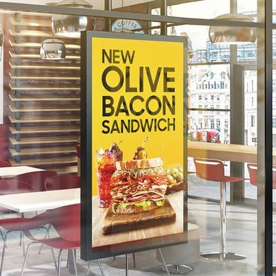 32 Inch Lcd Window Display Iklan Restoran Cepat Saji Satu Sisi