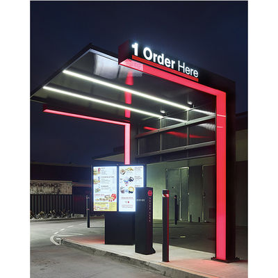 49inch Illuminated Outdoor Drive Thru Menu Board Dijual Di Luar Restoran Disambung 2 Layar