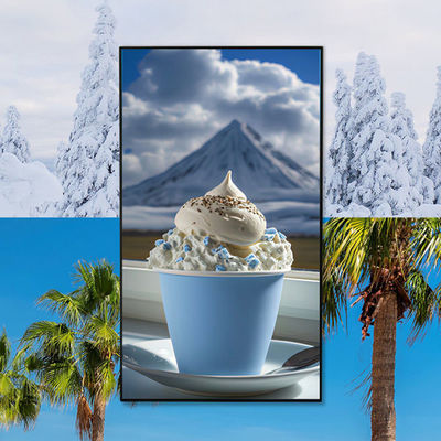 55 Inch Digital Window Layar LCD Kios Monitor 5000nits Sinar Matahari Dapat Dibaca