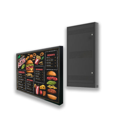 Iklan Restoran Android TFT LCD Tampilan Luar Ruang Waterproof Digital Signage Screen