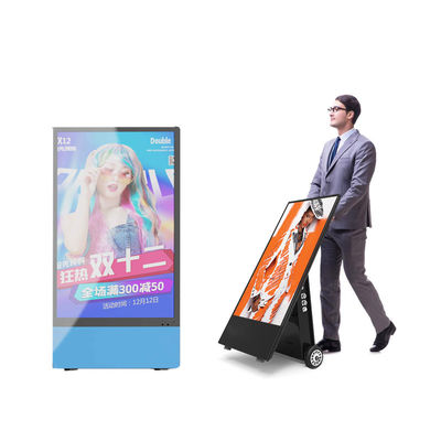 Restoran Outdoor LCD Poster Digital 1800cd/M2 Kecerahan Baterai Portable