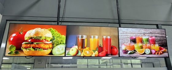 700nits FHD Indoor Digital Menu Board Untuk Iklan Makanan Cepat