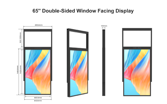 65 Inch High Brightness Double Side LCD Display 2500nits Cahaya Matahari Dapat Dibaca